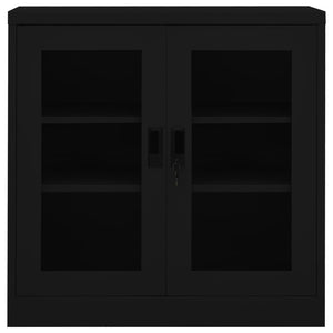 vidaXL Büroschrank Schwarz 90x40x90 cm Stahl