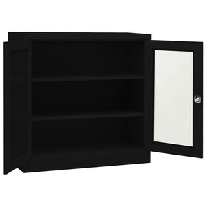 vidaXL Büroschrank Schwarz 90x40x90 cm Stahl