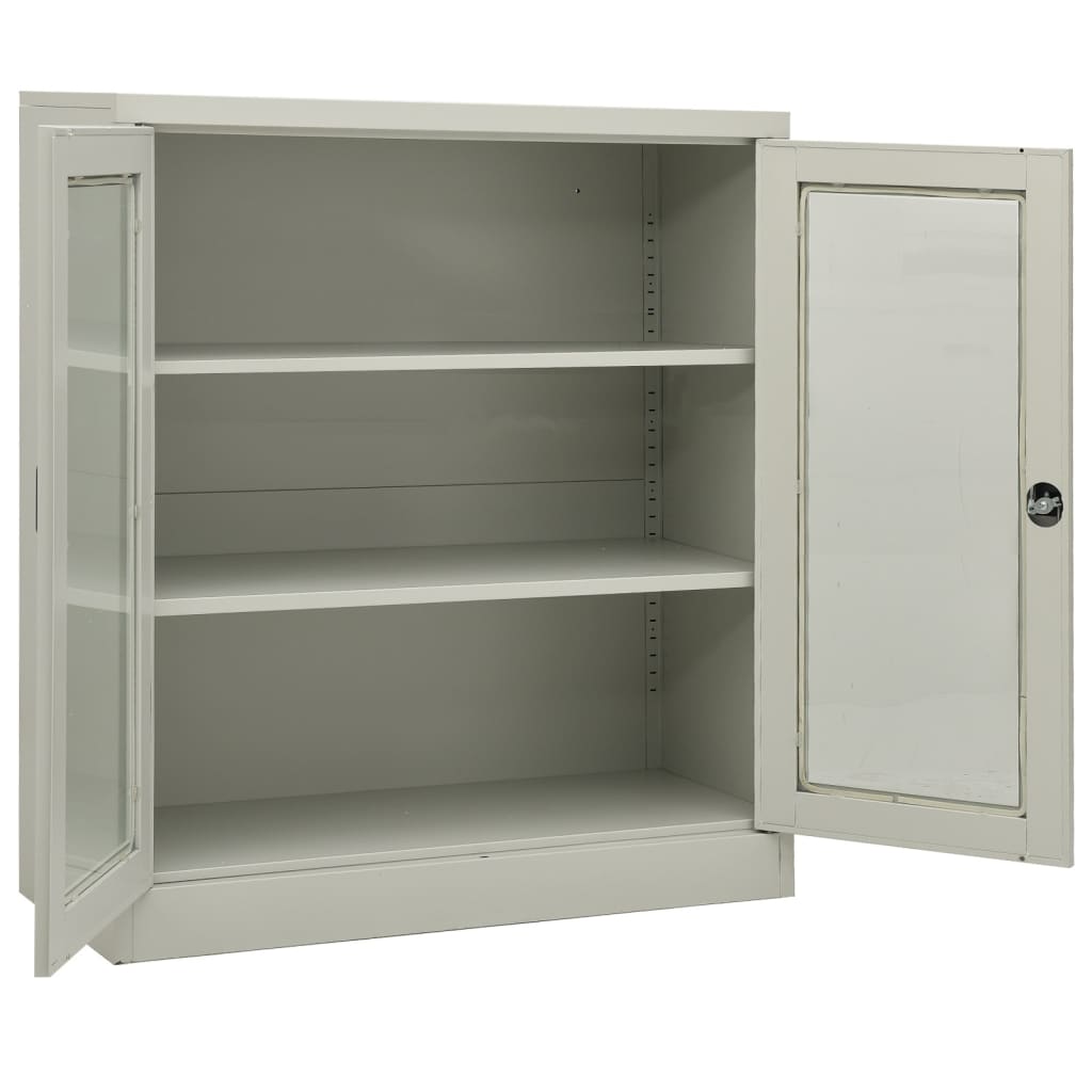 vidaXL Büroschrank Hellgrau 90x40x105 cm Stahl