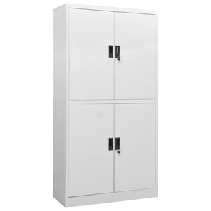 Büroschrank Hellgrau 90x40x180 cm Stahl Stilecasa