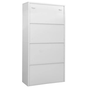 Büroschrank Hellgrau 90x40x180 cm Stahl Stilecasa