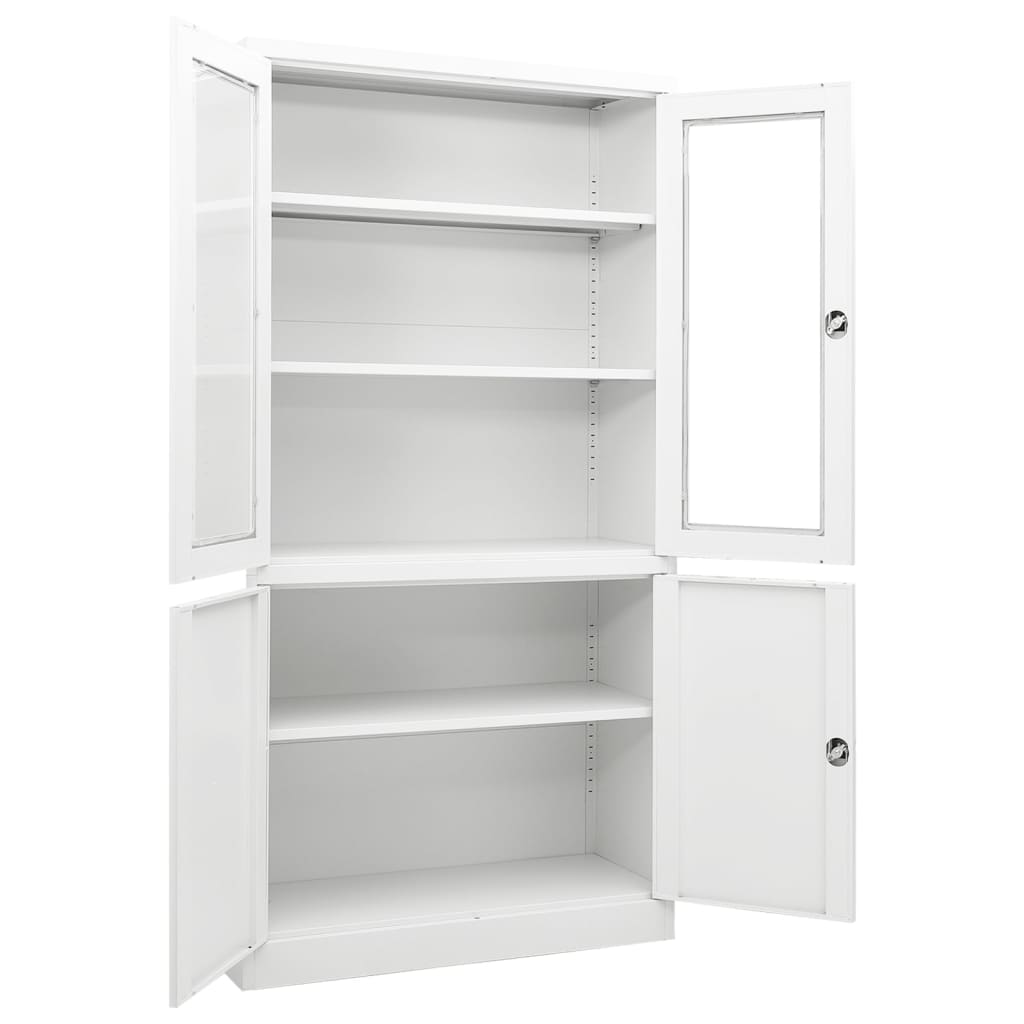 vidaXL Büroschrank Weiß 90x40x180 cm Stahl