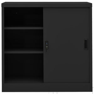 vidaXL Büroschrank mit Schiebetür Anthrazit 90x40x90 cm Stahl