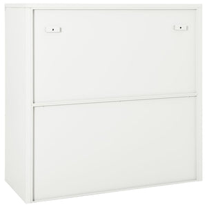 vidaXL Schrank mit Schiebetür Weiß 90x40x90 cm Stahl