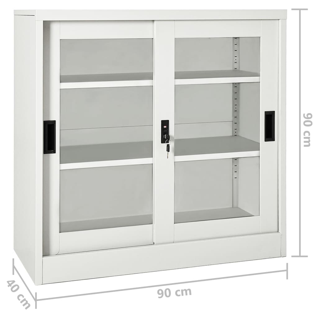 vidaXL Schrank mit Schiebetür Hellgrau 90x40x90 cm Stahl