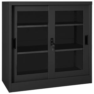 vidaXL Schrank mit Schiebetür Anthrazit 90x40x90 cm Stahl