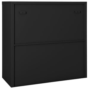 vidaXL Schrank mit Schiebetür Anthrazit 90x40x90 cm Stahl