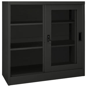 vidaXL Schrank mit Schiebetür Anthrazit 90x40x90 cm Stahl