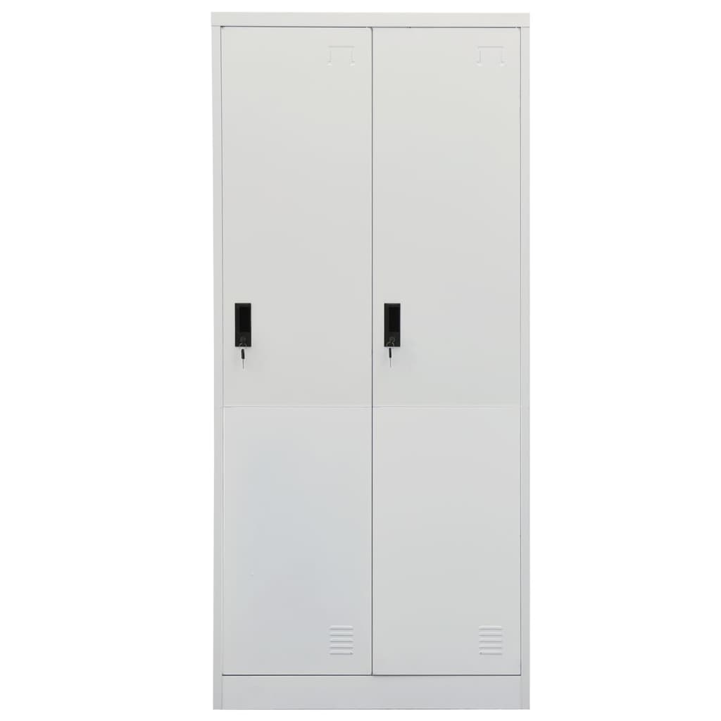 Kleiderschrank Hellgrau 80x50x180 cm Stahl Stilecasa