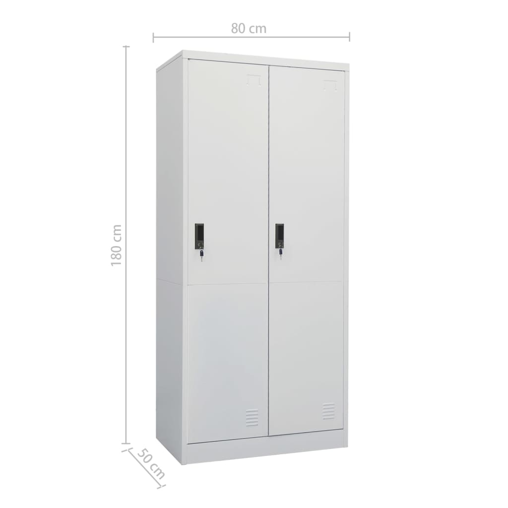 Kleiderschrank Hellgrau 80x50x180 cm Stahl Stilecasa