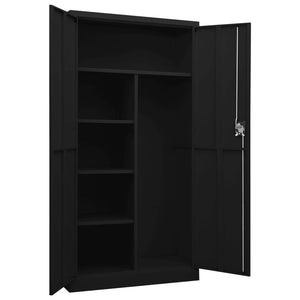 vidaXL Schließfachschrank Schwarz 90x40x180 cm Stahl