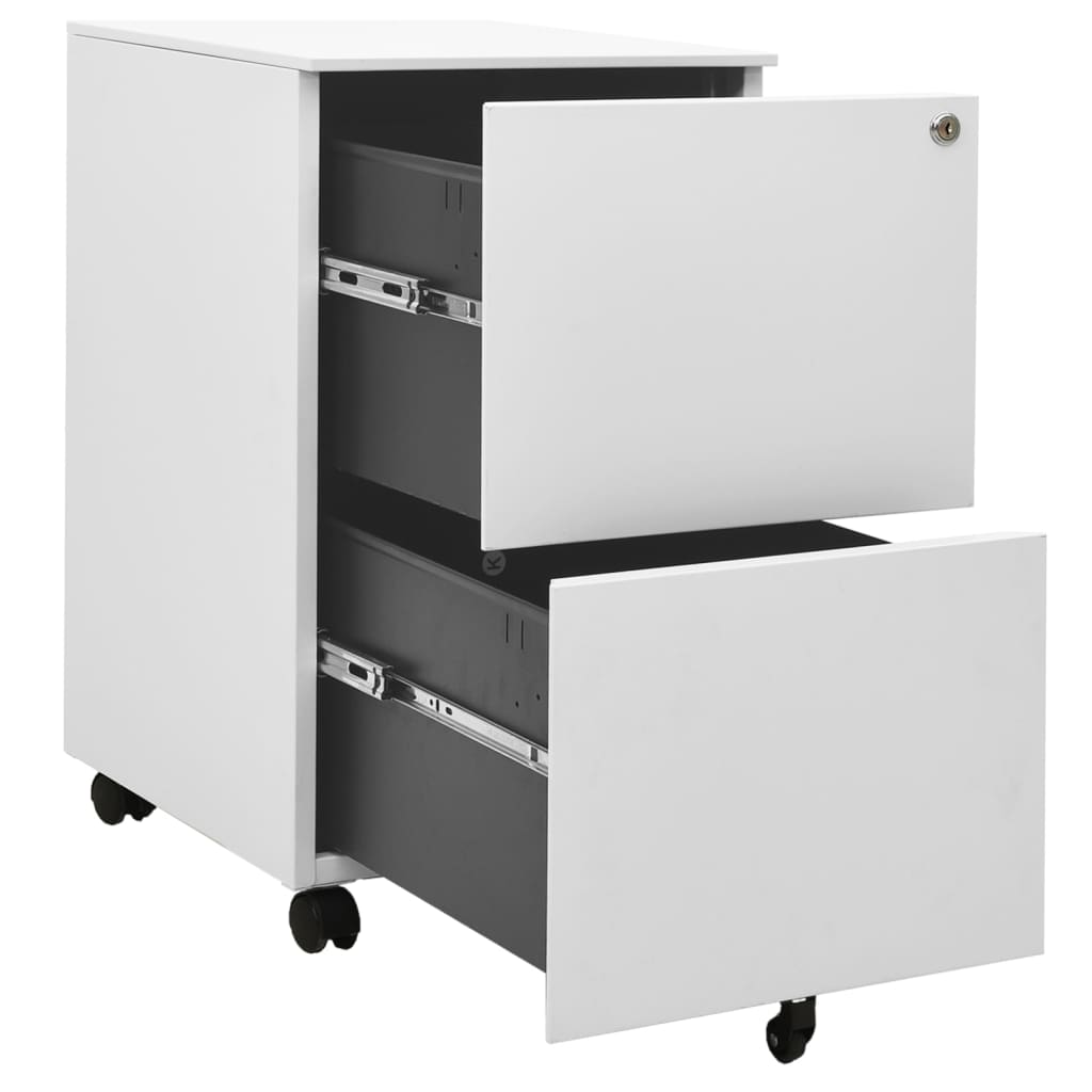 Aktenschrank mit Rollen Hellgrau 39x45x67 cm Stahl Stilecasa