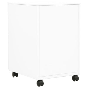 vidaXL Aktenschrank mit Rollen Weiß 39x45x60 cm Stahl