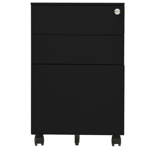 vidaXL Aktenschrank mit Rollen Schwarz 39x45x60 cm Stahl