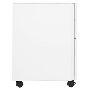 vidaXL Aktenschrank mit Rollen Weiß 30x45x59 cm Stahl