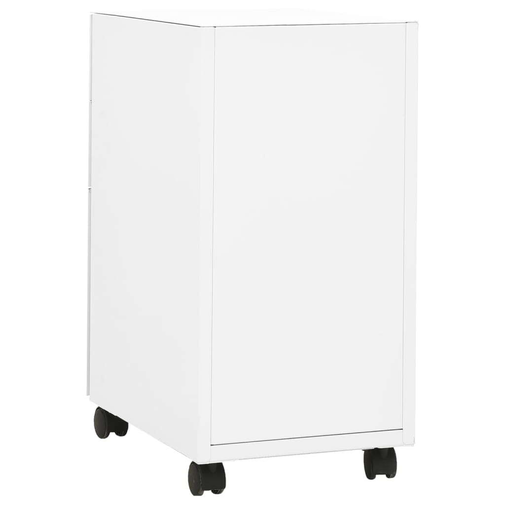 vidaXL Aktenschrank mit Rollen Weiß 30x45x59 cm Stahl