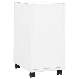 vidaXL Aktenschrank mit Rollen Weiß 30x45x59 cm Stahl