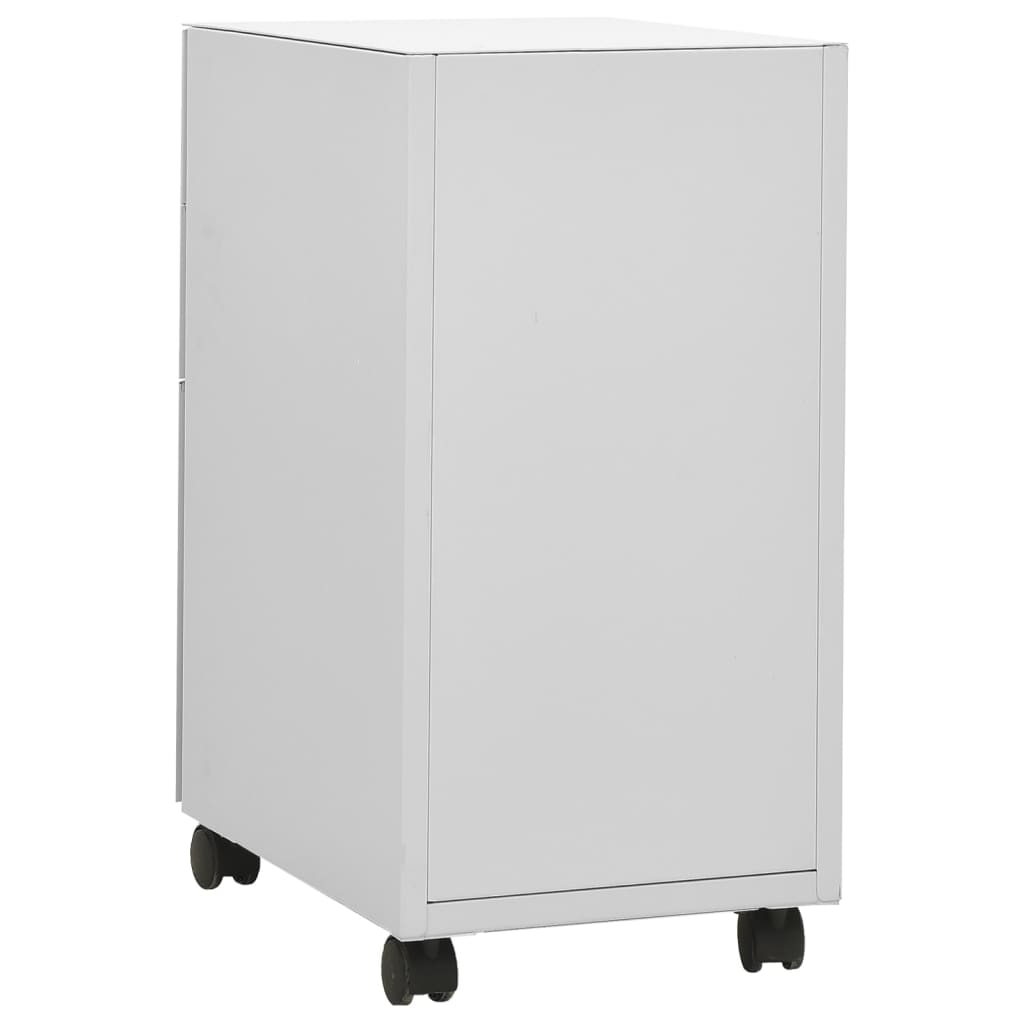 vidaXL Aktenschrank mit Rollen Hellgrau 30x45x59 cm Stahl