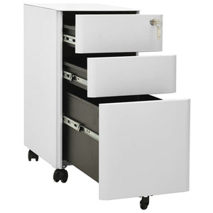 vidaXL Aktenschrank mit Rollen Hellgrau 30x45x59 cm Stahl