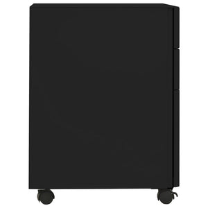 vidaXL Aktenschrank mit Rollen Schwarz 30x45x59 cm Stahl