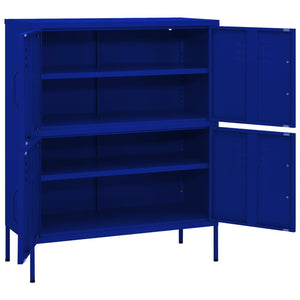 vidaXL Lagerschrank Marineblau 80x35x101,5 cm Stahl