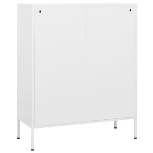 vidaXL Lagerschrank Weiß 80x35x101,5 cm Stahl