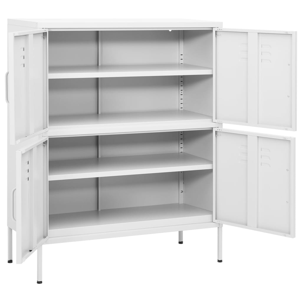 vidaXL Lagerschrank Weiß 80x35x101,5 cm Stahl