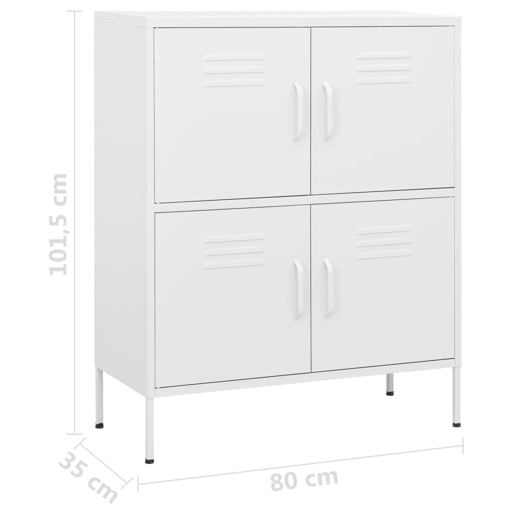 vidaXL Lagerschrank Weiß 80x35x101,5 cm Stahl