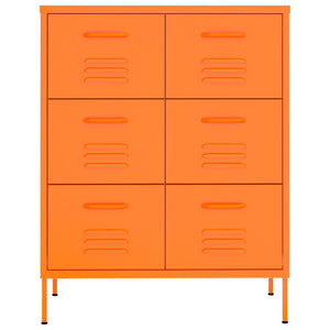 vidaXL Schubladenschrank Orange 80x35x101,5 cm Stahl