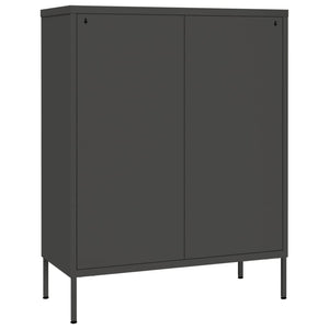 Schubladenschrank Anthrazit 80x35x101,5 cm Stahl Stilecasa