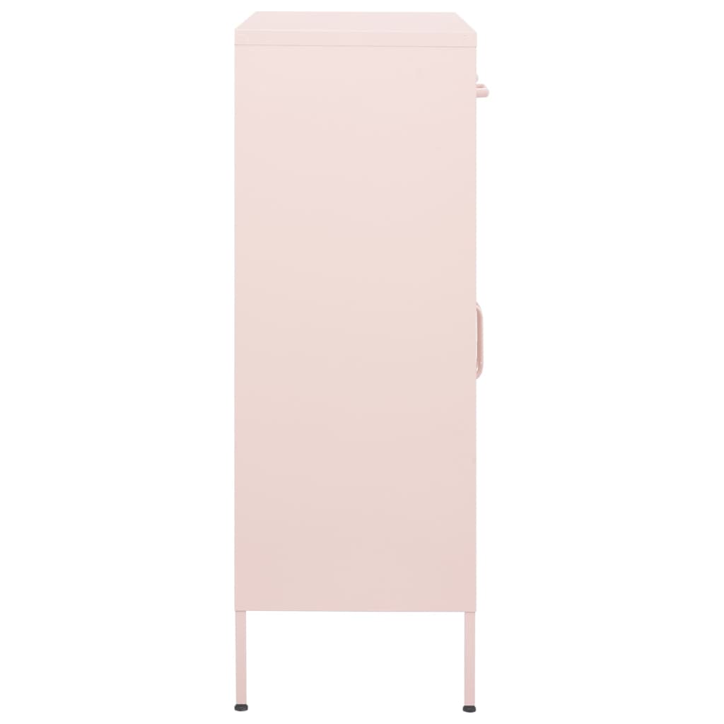 vidaXL Lagerschrank Rosa 80x35x101,5 cm Stahl