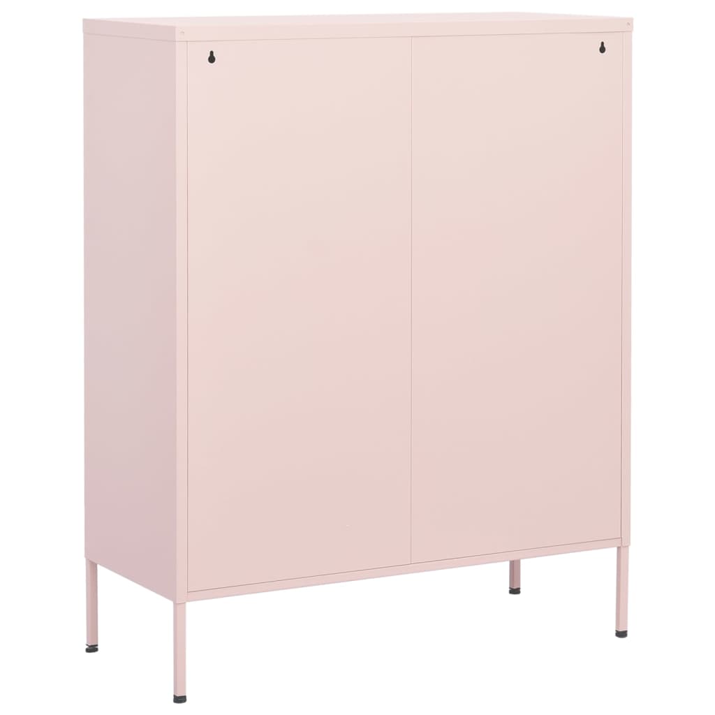 vidaXL Lagerschrank Rosa 80x35x101,5 cm Stahl