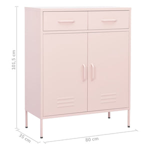 vidaXL Lagerschrank Rosa 80x35x101,5 cm Stahl