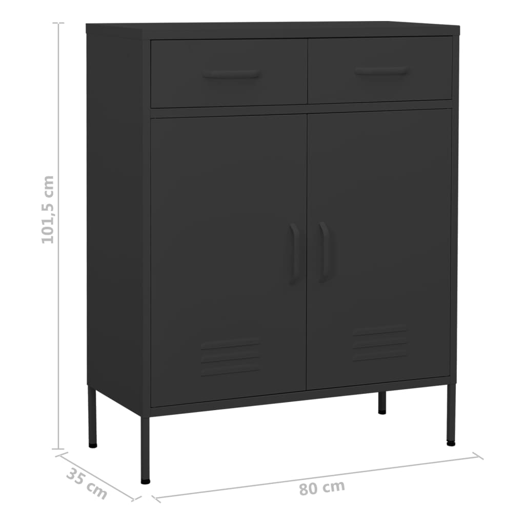 vidaXL Lagerschrank Anthrazit 80x35x101,5 cm Stahl