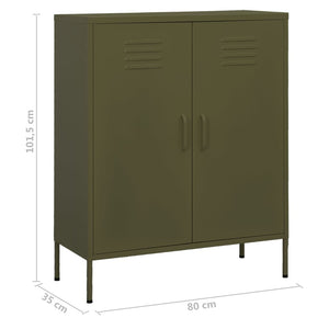 vidaXL Lagerschrank Olivgrün 80x35x101,5 cm Stahl