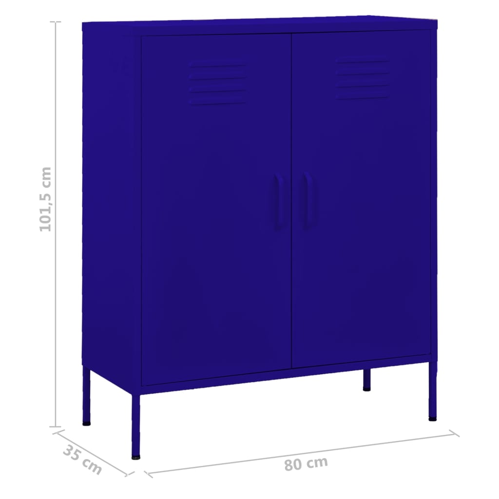 Lagerschrank Marineblau 80x35x101,5 cm Stahl Stilecasa