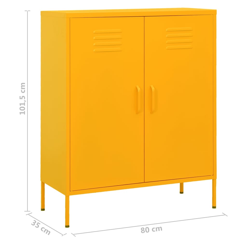 vidaXL Lagerschrank Senfgelb 80x35x101,5 cm Stahl