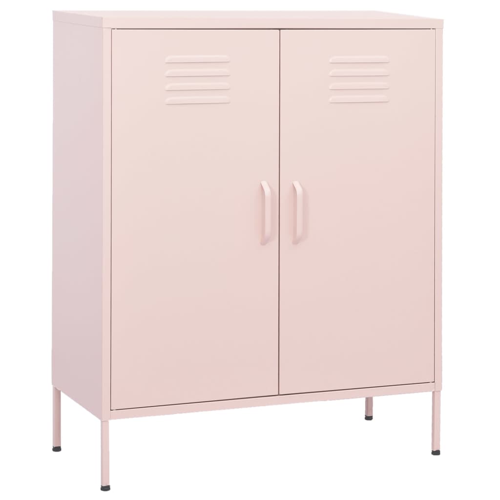 vidaXL Beistellschrank Rosa 80x35x101,5 cm Stahl