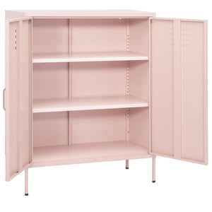 vidaXL Beistellschrank Rosa 80x35x101,5 cm Stahl