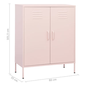 vidaXL Beistellschrank Rosa 80x35x101,5 cm Stahl