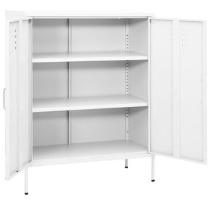 vidaXL Lagerschrank Weiß 80x35x101,5 cm Stahl