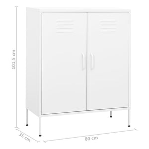 vidaXL Lagerschrank Weiß 80x35x101,5 cm Stahl