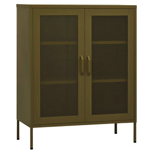 vidaXL Lagerschrank Olivgrün 80x35x101,5 cm Stahl