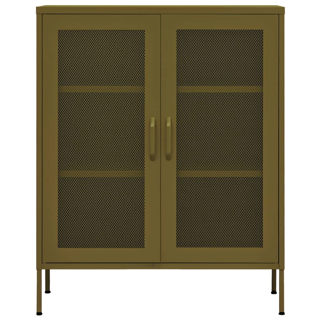 vidaXL Lagerschrank Olivgrün 80x35x101,5 cm Stahl