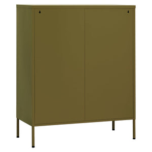 vidaXL Lagerschrank Olivgrün 80x35x101,5 cm Stahl