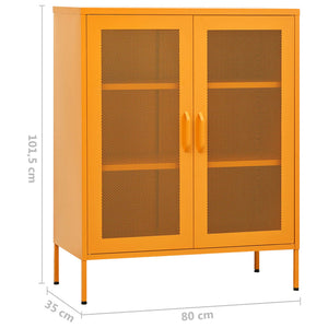 Lagerschrank Senfgelb 80x35x101,5 cm Stahl Stilecasa