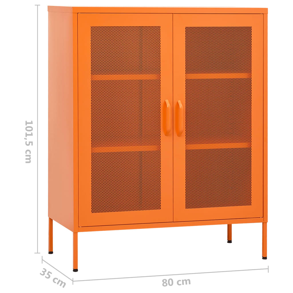 vidaXL Lagerschrank Orange 80x35x101,5 cm Stahl