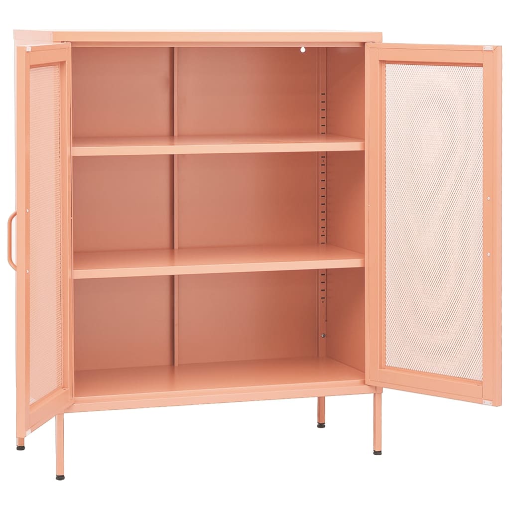 vidaXL Lagerschrank Rosa 80x35x101,5 cm Stahl