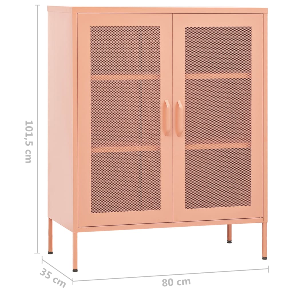 vidaXL Lagerschrank Rosa 80x35x101,5 cm Stahl