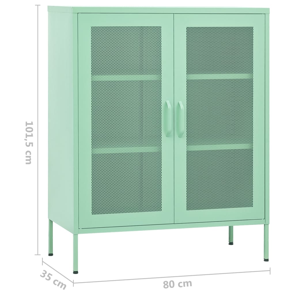 vidaXL Lagerschrank Minzgrün 80x35x101,5 cm Stahl